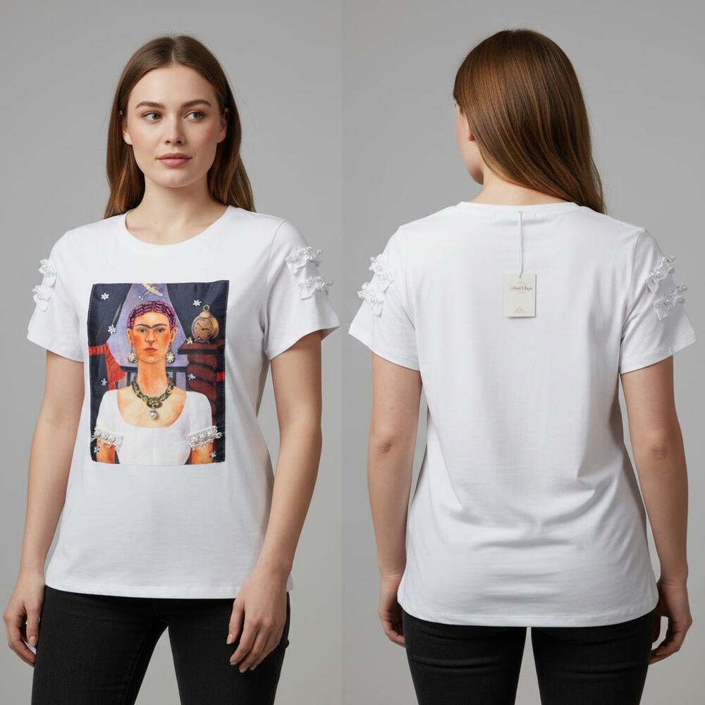1315 - Miao Miao Embellished T-Shirt of Frida Kahlo - NWT - 2XL